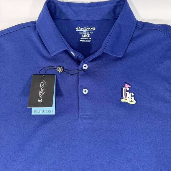 NWT New Good Good Golf Midnight Sky Men's Structured Collar Polo Large L - Picture 4 of 4